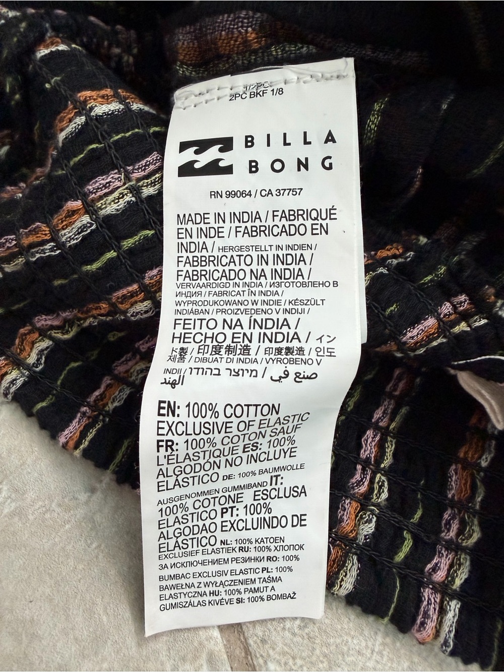 Billabong Gauze Striped Pants Women’s Size XS - Picture 9 of 9